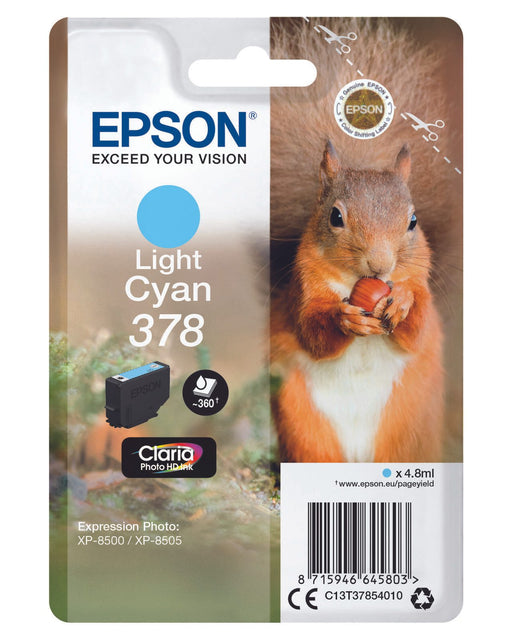 Epson Original 378 Eichhörnchen Druckerpatrone cyan hell 360 Seiten 4,8ml (C13T37854010)