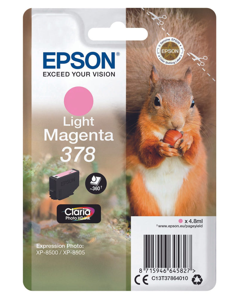 Epson Original 378 Eichhörnchen Druckerpatrone magenta hell 360 Seiten 4,8ml (C13T37864010)