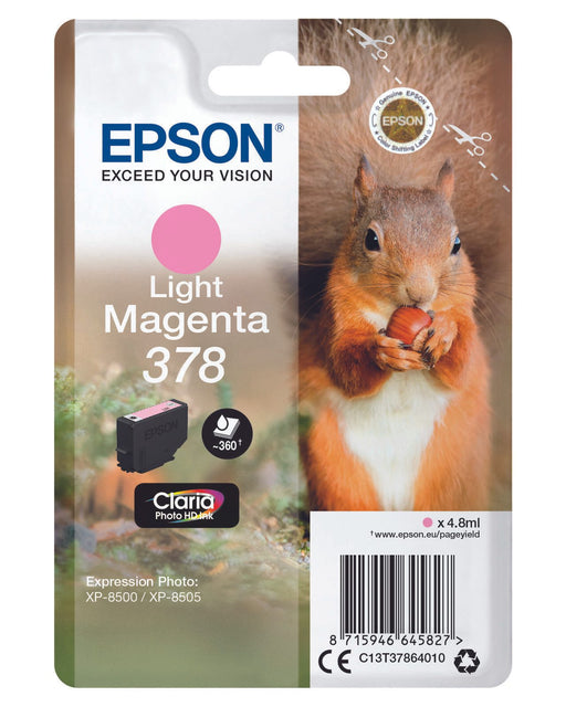Epson Original 378 Eichhörnchen Druckerpatrone magenta hell 360 Seiten 4,8ml (C13T37864010)