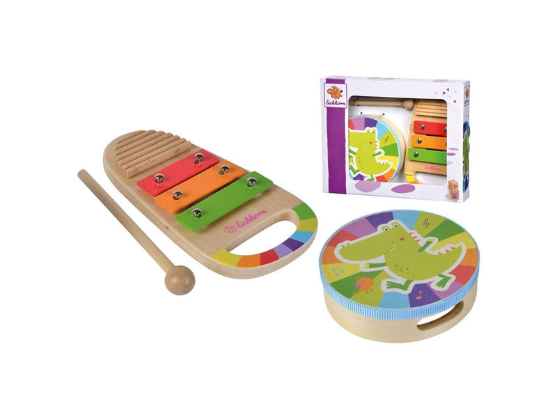 Eichhorn Wooden Drum and Xylophone Music Set 3 pieces.