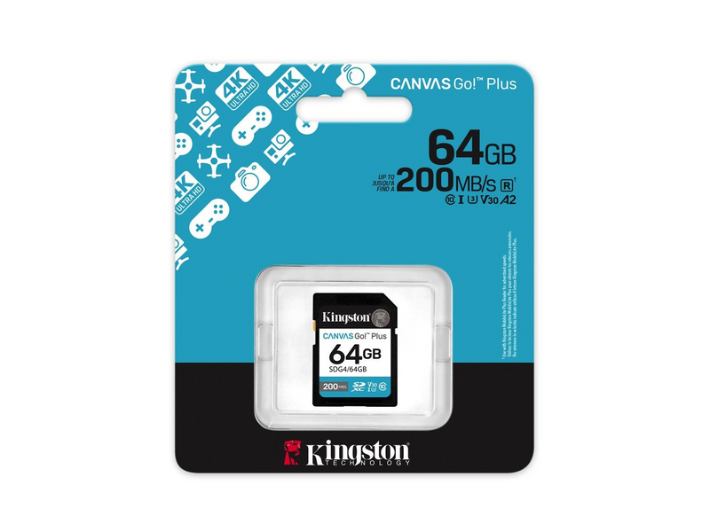 Kingston Canvas Go! Plus SD - 200MB/s - 64GB