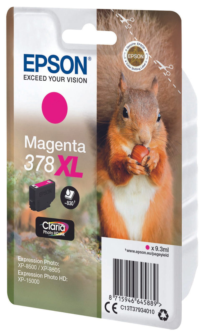 Epson Original 378XL Eichhörnchen Druckerpatrone magenta 830 Seiten 9,3ml (C13T37934010)