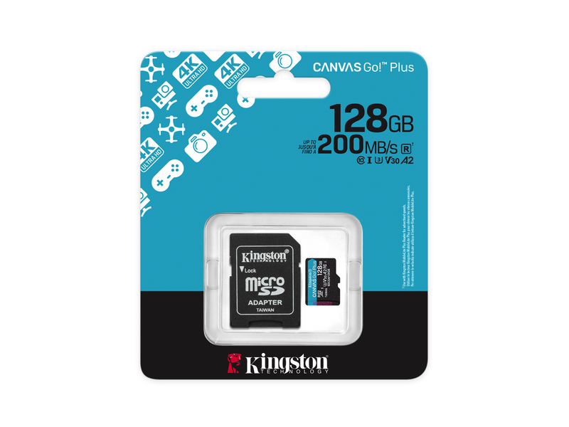 Kingston Canvas Go! Plus SD - 200MB/s - 128GB