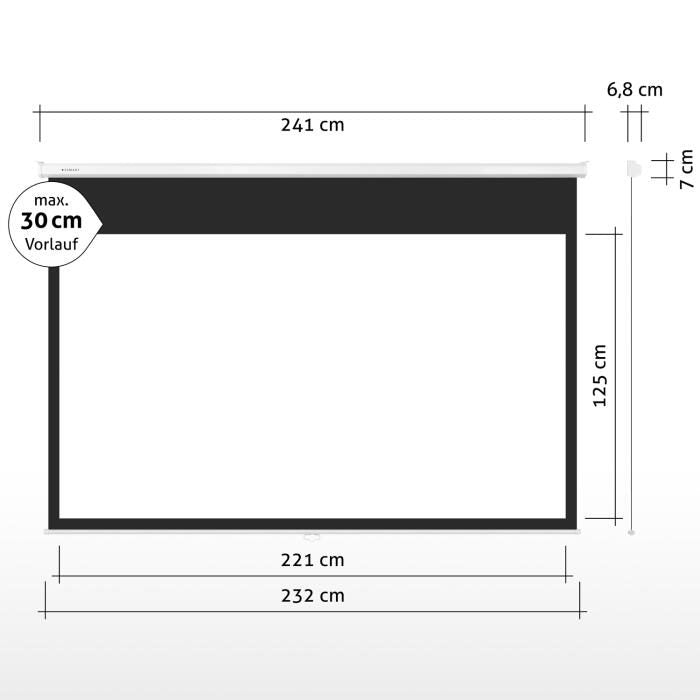 eSmart Germany Rollo Leinwand MIROLO 221 x 125 cm (100') 16:9