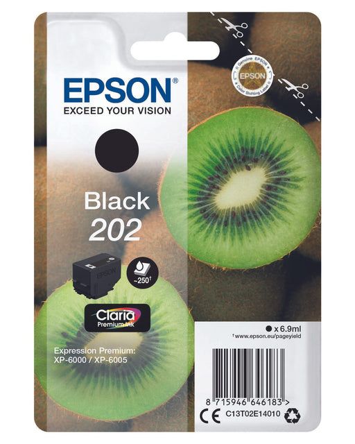 Epson Original 202 Kiwi Druckerpatrone schwarz 250 Seiten 6,9ml (C13T02E14010)