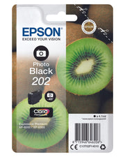 Epson Original 202 Kiwi Druckerpatrone foto schwarz 400 Seiten 4,1ml (C13T02F14010)