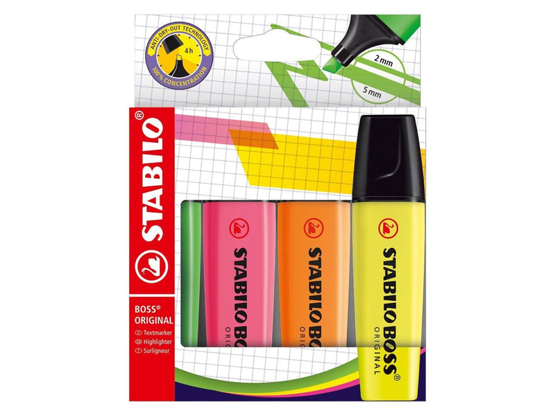STABILO BOSS ORIGINAL - Highlighter - Set With 4 Pieces