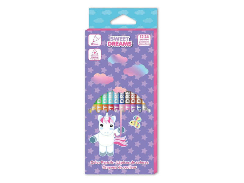Kids Licensing - Sweet Dreams Colored Pencils Double-sided 12 pcs
