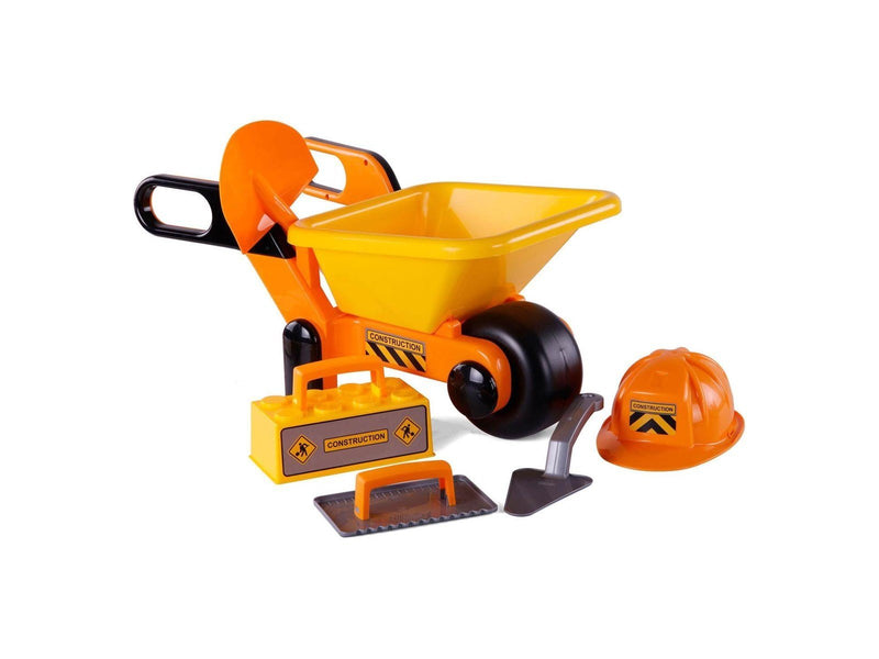 Cavallino Toys - Cavallino Wheelbarrow Yellow with Tools and Helmet 6 pcs.