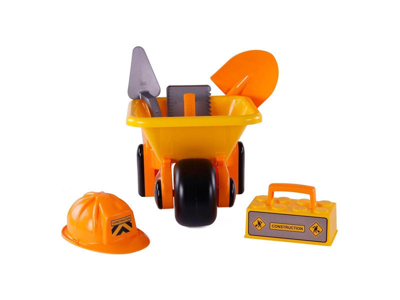 Cavallino Toys - Cavallino Wheelbarrow Yellow with Tools and Helmet 6 pcs.