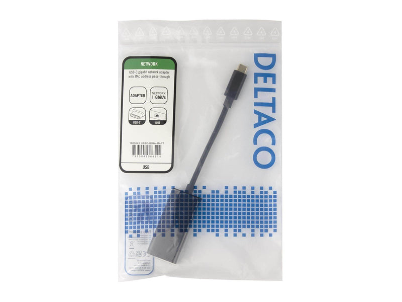 Deltaco - network adapter - USB-C 3.1 - 10/100/1000Base-T(X) x 1