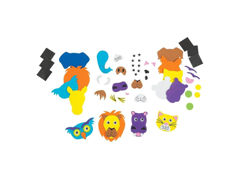 Colorations - Magnetic Foam Animal Faces Craft Set 36 pcs.