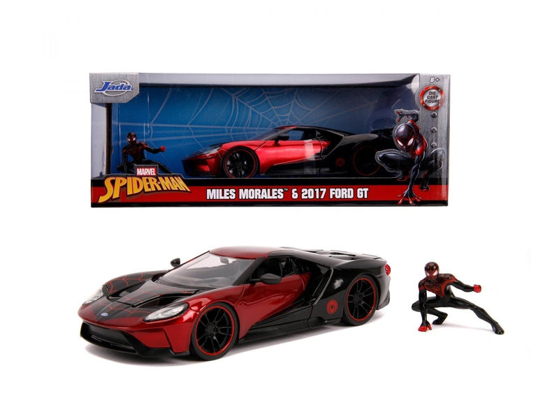 Jada Toys Jada Marvel Miles Morales Spiderman with 2017 Ford GT Car 1:24