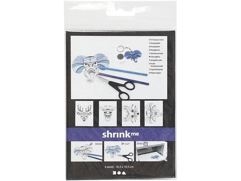 Creativ Company - Shrink Film Sheets with Wild Animal Motifs 4 pcs.