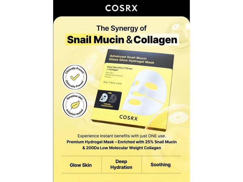 Cosrx Advanced Snail Mucin Glass Glow Hydrogel Mask 1 pcs
