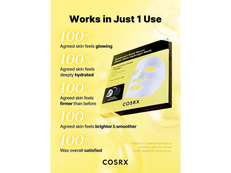 Cosrx Advanced Snail Mucin Glass Glow Hydrogel Mask 1 pcs