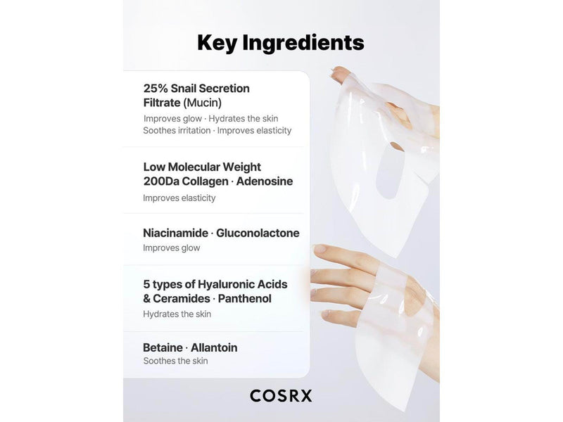 Cosrx Advanced Snail Mucin Glass Glow Hydrogel Mask 1 pcs