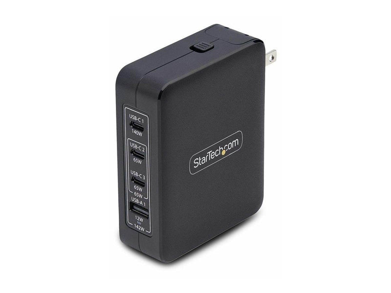 StarTech.com 140W USB-C Wall Charger USB-C/USB-A PD GaN Power Adapter power adapter - GaN technology - USB 3 x USB-C - 140 Watt
