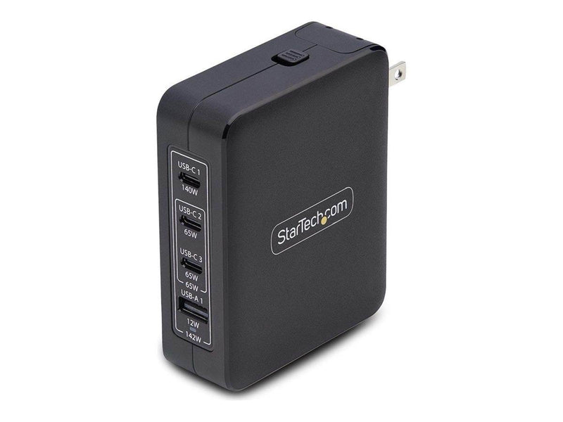StarTech.com 140W USB-C Wall Charger USB-C/USB-A PD GaN Power Adapter power adapter - GaN technology - USB 3 x USB-C - 140 Watt
