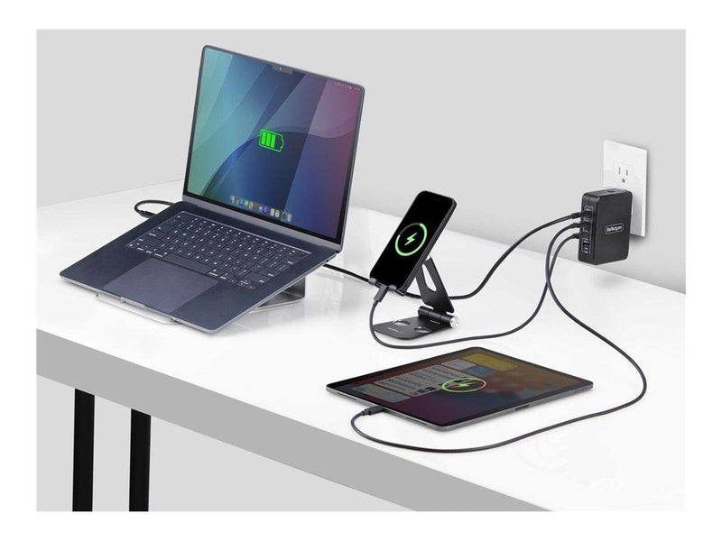 StarTech.com 140W USB-C Wall Charger USB-C/USB-A PD GaN Power Adapter power adapter - GaN technology - USB 3 x USB-C - 140 Watt