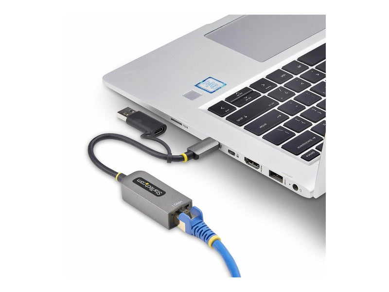 StarTech.com USB-C to Ethernet Adapter w/USB-A Adapter Realtek RTL8153B - network adapter - USB-C 3.2 Gen 1 - Gigabit Ethernet