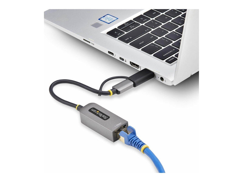StarTech.com USB-C to Ethernet Adapter w/USB-A Adapter Realtek RTL8153B - network adapter - USB-C 3.2 Gen 1 - Gigabit Ethernet