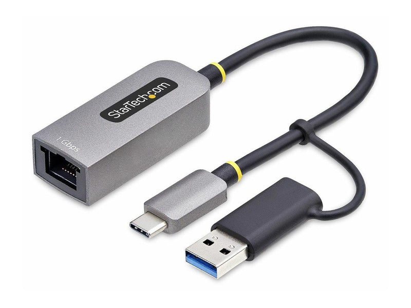 StarTech.com USB-C to Ethernet Adapter w/USB-A Adapter Realtek RTL8153B - network adapter - USB-C 3.2 Gen 1 - Gigabit Ethernet
