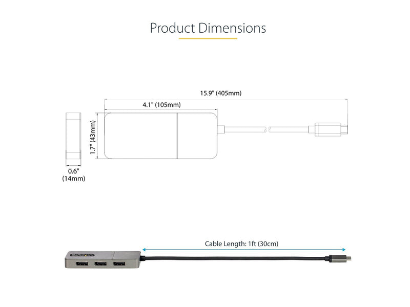 StarTech.com USB-C to Triple DisplayPort 1.4 MST Hub