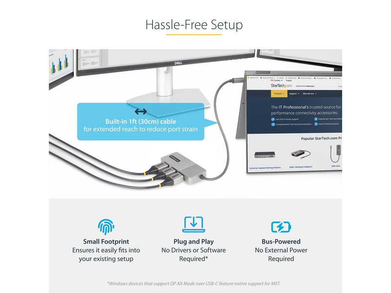 StarTech.com USB-C to Triple DisplayPort 1.4 MST Hub