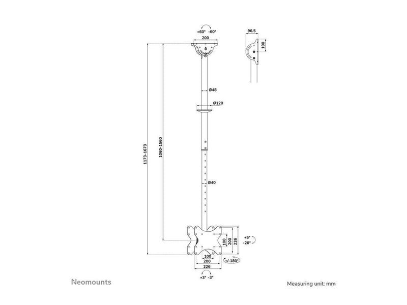 Neomounts CL35-340BL22 mounting kit - full-motion - for flat panel - black
