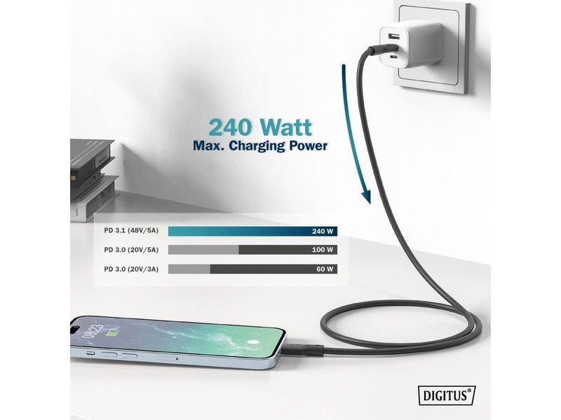 DIGITUS - USB-C cable - 24 pin USB-C to 24 pin USB-C - 1 m