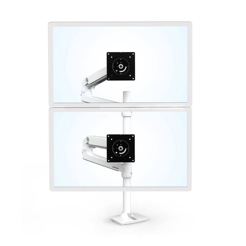Ergotron LX Dual Monitorarm Tischhalterung für zwei Monitore bis 101,6 cm 40 Zoll weiß/grau