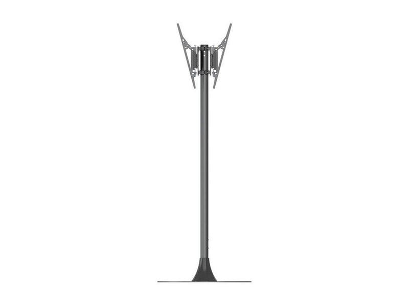 Multibrackets M stand - for 2 flat panels - single pole floorbase round B2B - black 100 kg 65" 100 x 100 mm