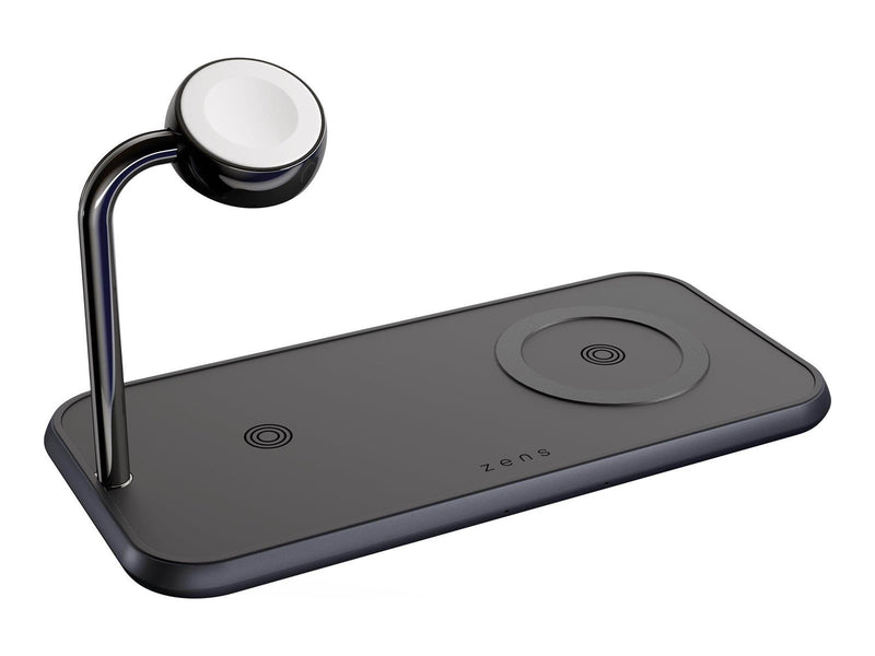 ZENS Dual+Watch Aluminium Magnetic Wireless Charger Black