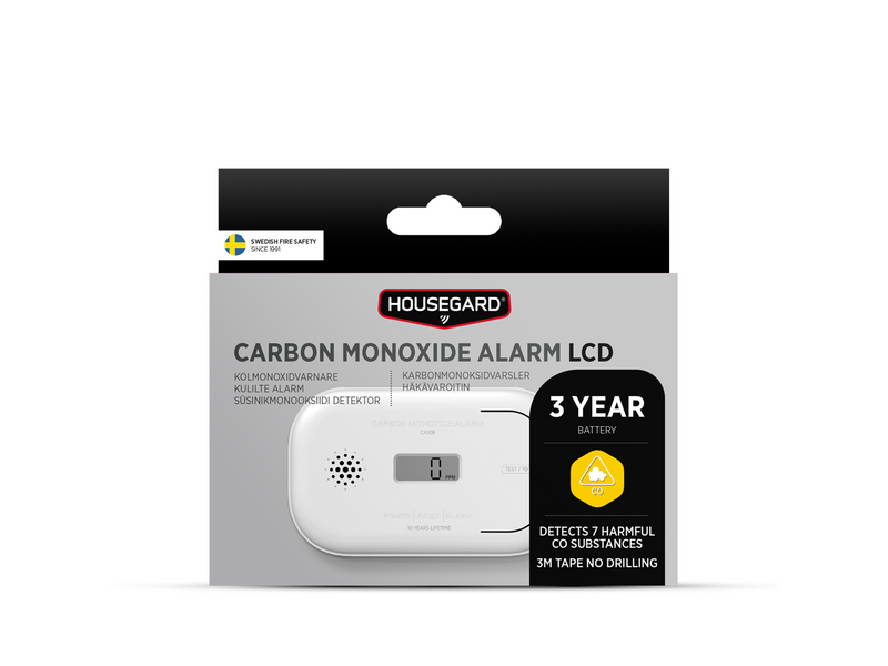 Housegard CA108 carbon monoxide alarm with LCD display, incl. 3-year battery, white