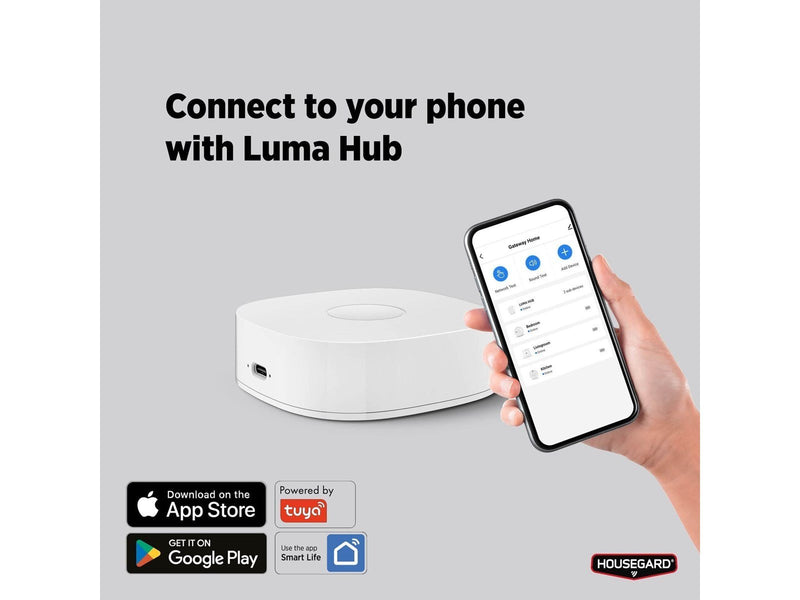 Housegard Luma carbon monoxide alarm, wireless, incl. 5-year battery, white