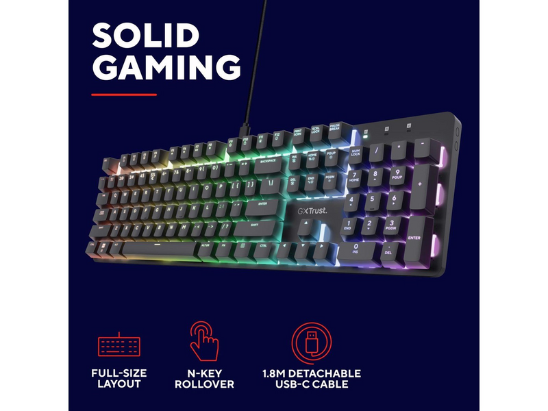 Trust GXT871 Zora Mechanical - Gaming Tastaturen - Nordisch