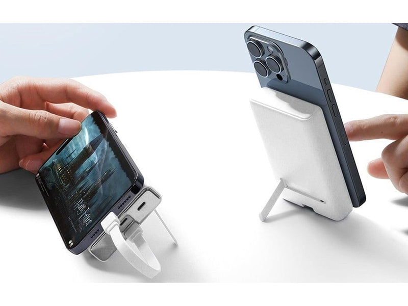 Joyroom Magnetic Powerbank with Stand 20W 10000mAh (White) Powerbank (Akku) - Weiß - 10000 mAh