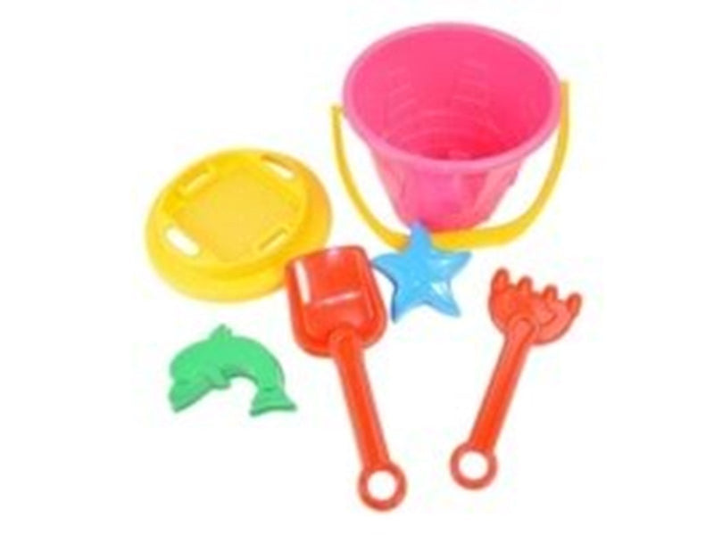 Happy Summer Beach Bucket Set 6 pcs - assorted