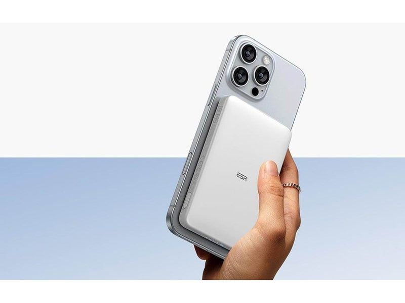 ESR Magnetic Powerbank 5000mAh Qi2 (White) Powerbank (Akku) - Weiß - 5000 mAh