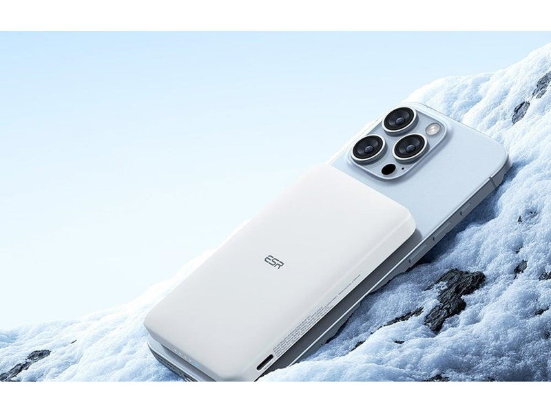 ESR Magnetic Powerbank 5000mAh Qi2 (White) Powerbank (Akku) - Weiß - 5000 mAh