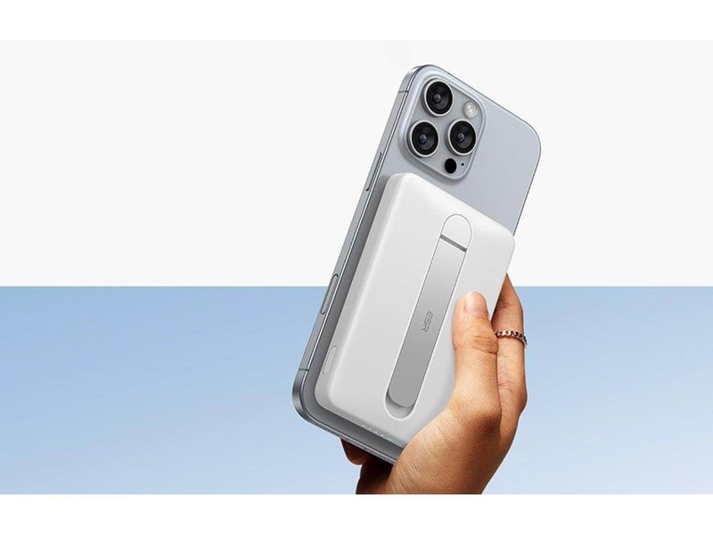 ESR Magnetic Powerbank 5000mAh Qi2 with Stand (White) Powerbank (Akku) - Weiß - 5000 mAh