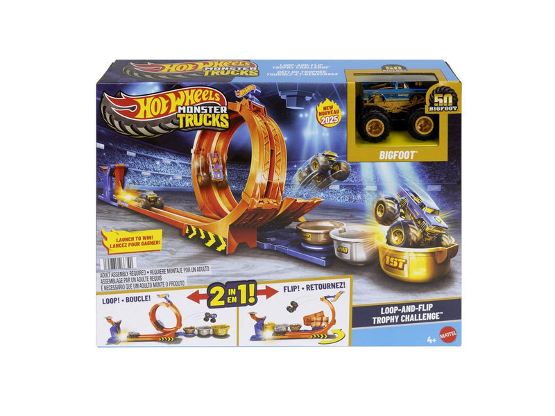 Hot Wheels Monster Trucks Loop & Flip Trophy Challenge Playset