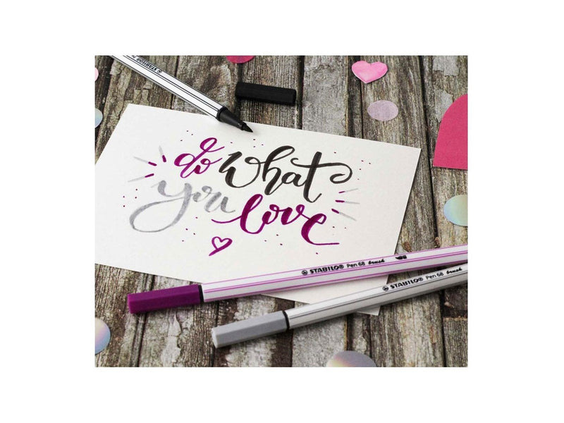 STABILO Pen 68 Brush - Felt-tip pen - Dark Red (50)