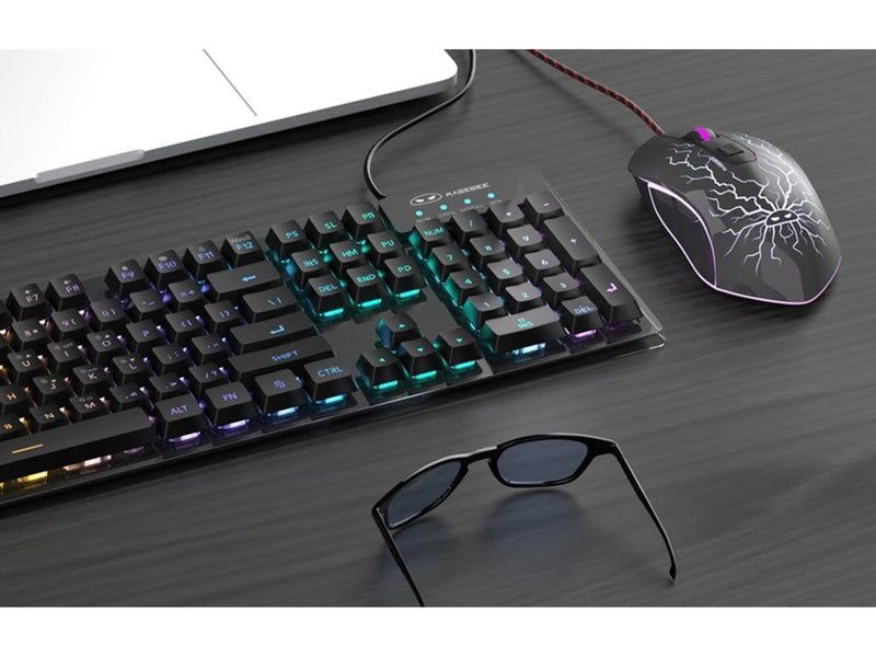 MageGee Wired Keyboard and Mouse Set - Black - Gaming Tastaut & Maus - Schwarz