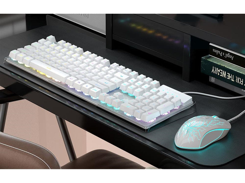 MageGee Wired Keyboard and Mouse Set - White - Gaming Tastaut & Maus - Weiss