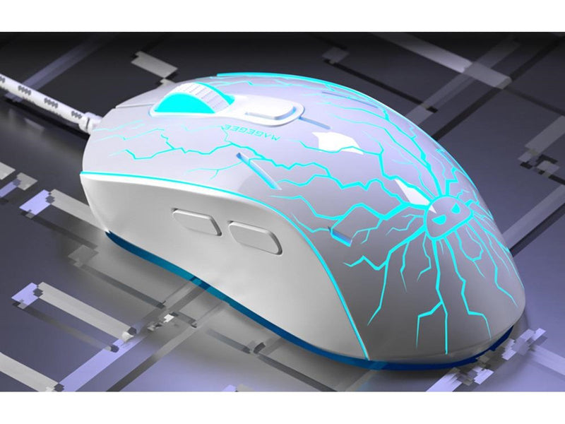 MageGee Wired Keyboard and Mouse Set - White - Gaming Tastaut & Maus - Weiss