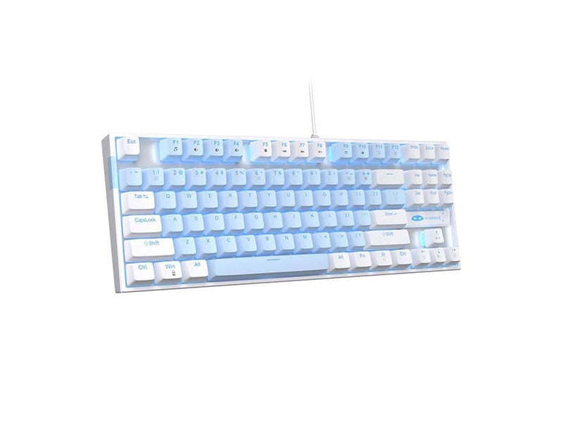 MageGee MK-STAR Wired Keyboard - White and Blue - Gaming Tastaturen - Weiss