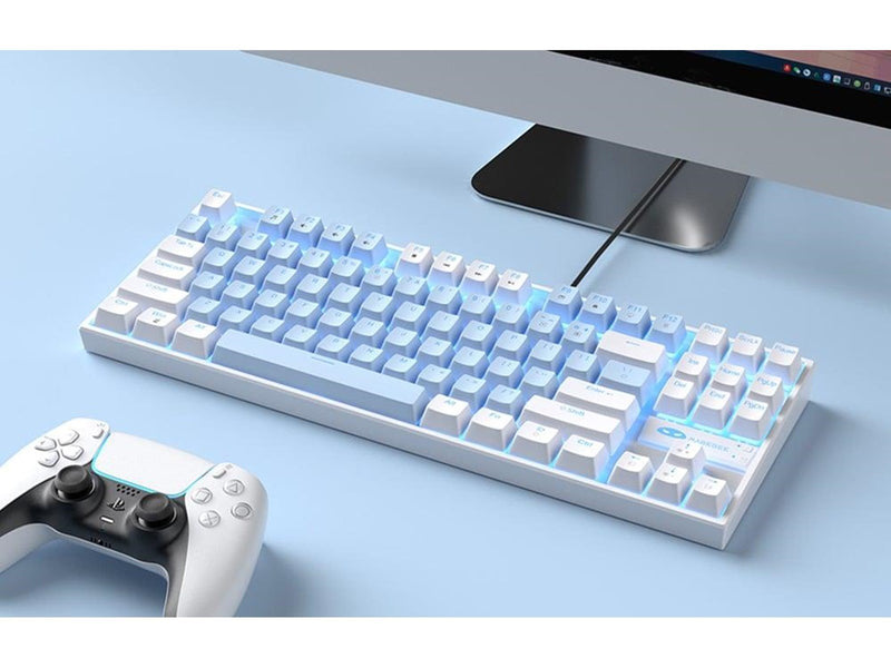 MageGee MK-STAR Wired Keyboard - White and Blue - Gaming Tastaturen - Weiss