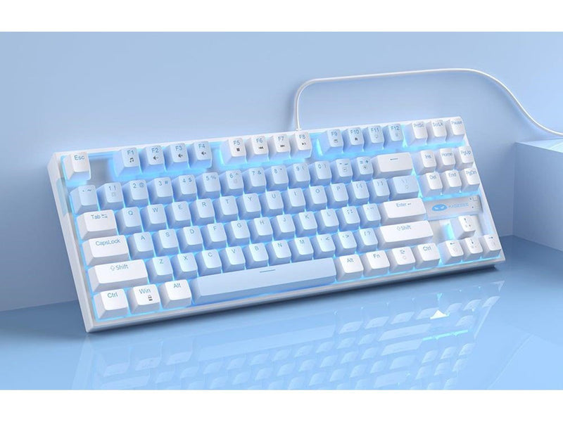 MageGee MK-STAR Wired Keyboard - White and Blue - Gaming Tastaturen - Weiss
